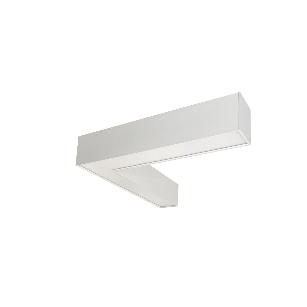 "L" Shaped L-Line LED Indirect/Direct Linear, 3781lm / Selectable CCT, White Finish