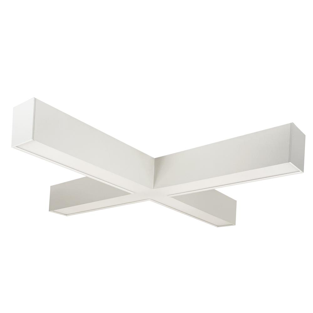 "X" Shaped L-Line LED Indirect/Direct Linear, 6028lm / Selectable CCT, White finish