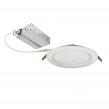  NEFLINTW-R6MPWLE4 - 6" FLIN Round Wafer LED Downlight with Selectable CCT, Matte Powder White Finish, 120-277V