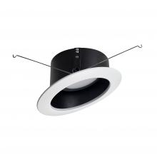 Nora NLRS-611L1TWB - 6" Sloped LED Retrofit Reflector, 1200lm / 15W, Selectable CCT, Black Reflector / White Flange