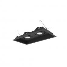 Nora NMRT3-2RL330FBB - Two-Head Flanged LED Multiple Lighting Trim, 2500lm per Head w/ Flood Optic, 3000K, Regressed Black