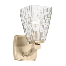  55214CPZWTR - Marant 9.5" 1-Light Wall Sconce with Clear Water Glass in Champagne Bronze