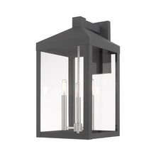  20585-76 - 3 Lt Scandinavian Gray Outdoor Wall Lantern