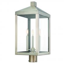  20586-91 - 3 Lt BN Outdoor Post Top Lantern