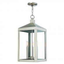  20587-91 - 3 Lt BN Outdoor Pendant Lantern