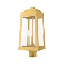  20856-12 - 3 Lt Satin Brass Outdoor Post Top Lantern