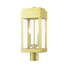  21236-12 - 2 Lt Satin Brass  Outdoor Post Top Lantern