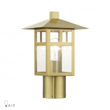  21324-32 - 1 Light Textured Black Medium Outdoor Post Top Lantern with Clear Glass