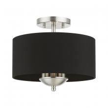 Livex Lighting 40111-91 - 3 Light Brushed Nickel Semi-Flush Mount