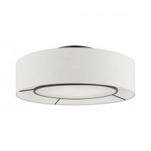 Livex Lighting 40144-92 - 4 Light English Bronze with Shiny White Accents Semi-Flush