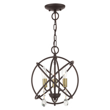  40903-07 - 3 Lt Bronze Convertible Chandelier / Semi Flush