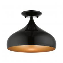  41050-68 - 1 Light Shiny Black Semi-Flush Mount