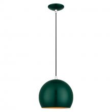  41181-97 - 1 Light Shiny Hunter Green Globe Pendant