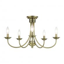  42684-01 - 5 Light Antique Brass Large Semi-Flush