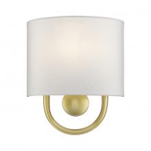  42891-33 - 1 Light Soft Gold ADA Sconce with Hand Crafted Off-White Fabric Shade