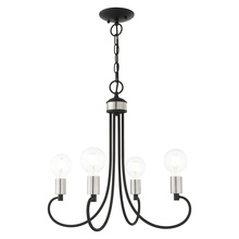 Livex Lighting 42924-04 - 4 Lt Black Chandelier