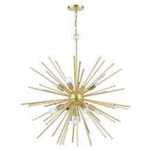  46176-33 - 9 Light Soft Gold with Polished Brass Accents Foyer Pendant Chandelier