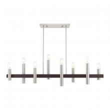  46868-91 - 8 Lt Brushed Nickel & Bronze Linear Chandelier