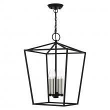  49434-04 - 4 Light Black with Brushed Nickel Accents Chandelier