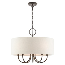  49805-92 - 5 Lt English Bronze  Pendant Chandelier