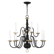  5012-04 - 12 Lt Black Chandelier