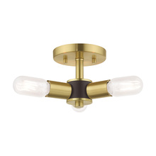  51137-12 - 3 Lt Satin Brass Ceiling Mount