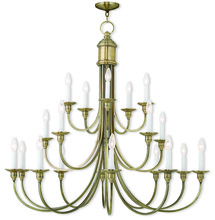  5140-01 - 20 Light Antique Brass Foyer Chandelier