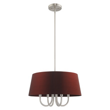 Livex Lighting 52904-91 - 4 Lt Brushed Nickel Pendant Chandelier