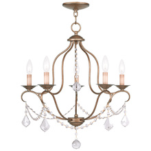 Livex Lighting 6435-48 - 5 Light Antique Gold Leaf Chandelier