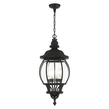  7705-14 - 4 Lt Textured Black  Outdoor Pendant Lantern