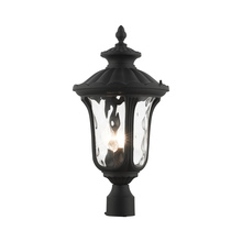  7859-14 - 3 Lt Textured Black Outdoor Post Top Lantern