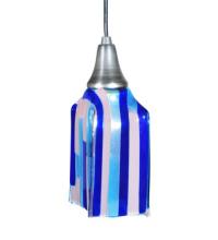  108765 - 4"Sq Metro Fusion Ocean Breeze Draped Glass Mini Pendant