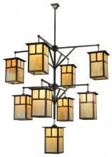  110802 - 64" Wide Hyde Park T Mission 9 Light Hanging Lantern Chandelier