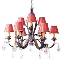  120769 - 28" Wide Slenderleaf 9 Light Chandelier