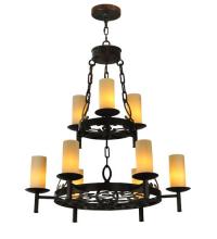  126503 - 33" Wide Newcastle 9 Light Two Tier Chandelier.