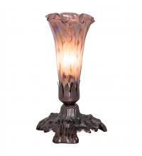  14358 - 7" High Purple Iridescent Tiffany Pond Lily Mini Lamp