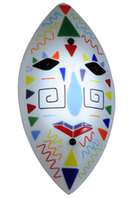  148304 - 9"W Tribal Mask Fused Glass Wall Sconce