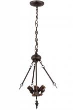  166132 - 21"W Mahogany Bronze 6 LT W/Uplights Pendant Hardware