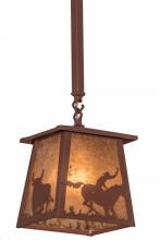 Meyda Blue 169620 - 7"Sq Cowboy & Steer Pendant