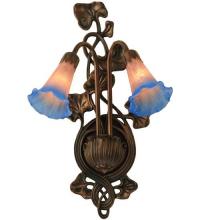 Meyda Blue 17502 - 11"W Pink/Blue Pond Lily 2 LT Wall Sconce