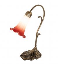  182113 - 15" High Pink/White Tiffany Pond Lily Accent Lamp