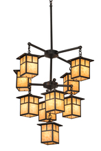  196321 - 34" Wide Hyde Park "T" Mission 9 Light Chandelier