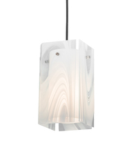  196654 - 5" Square Metro Blanco Swirl Quadrato Mini Pendant