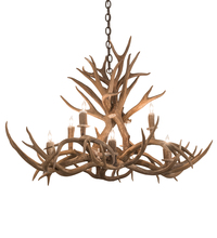  200456 - 39" Long Antlers 8 Light Oblong Chandelier