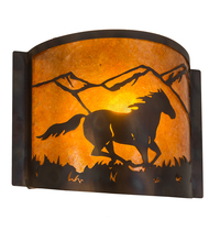 Meyda Blue 213986 - 12" Wide Running Horses Wall Sconce