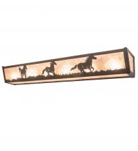 Meyda Blue 250531 - 36" Long Running Horses Vanity Light