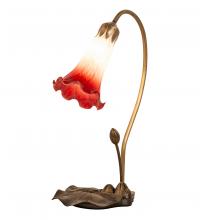  251563 - 16" High Red/White Tiffany Pond Lily Accent Lamp