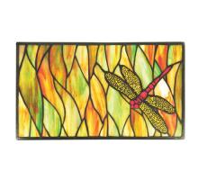  37511 - 8"W X 14"H Tiffany Dragonfly Stained Glass Window