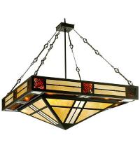  38731 - 36"Sq Bungalow Rose Inverted Pendant