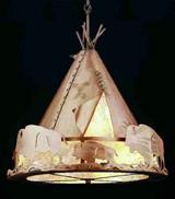 Meyda Blue 50155 - 72"W Teepee w/ Buffalo Pendant